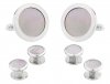 Mens Round Mother of Pearl Silver Cufflinks Studs Tuxedo Formal Set