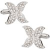 Womens Butterfly Cufflinks in Pave Crystal