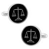 Attorney Lawyer Scales of Justice Silver Black Cufflinks