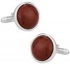 Domed Jasper Cufflinks with Sterling Silver Plate