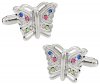 Multi-colored Crystal Butterfly Cufflinks