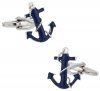 Nautical Navy Blue Anchor Rope Cufflinks - Gift for Boaters