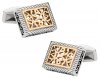 Ornate Two-Tone Stainless Steel Cufflinks