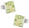 Quilted Cufflinks in Green
