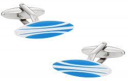 Surfboard Cuffinks in Blue & White