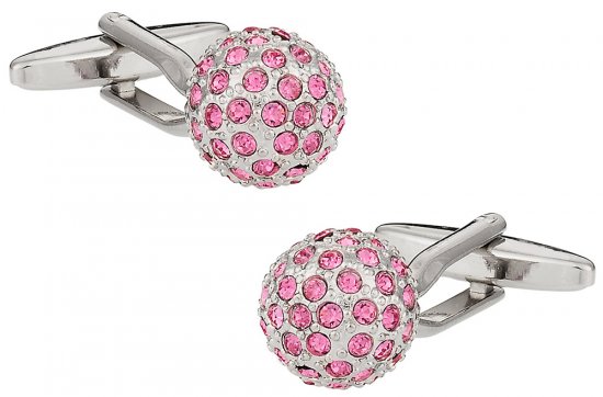 Crystal Pink Ball Cufflinks