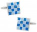 Blue Checkerboard Enamel Cufflinks