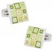 Quilted Cufflinks in Green