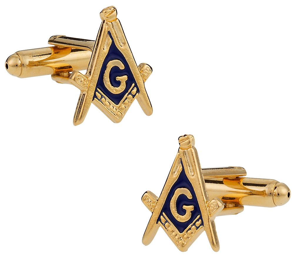 Masonic MoP&Onyx Gold with 'G' Cufflinks 