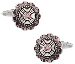 Cufflinks with Pink Crystals