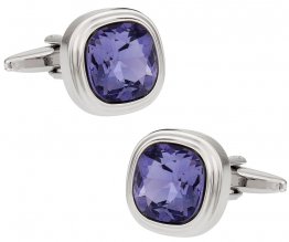 Swarovski Tanzanite Blue Purple Crystal Cufflinks