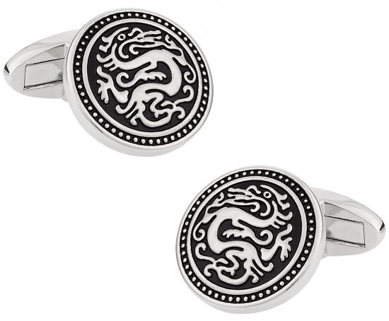 Silver Chinese Dragon Cufflinks